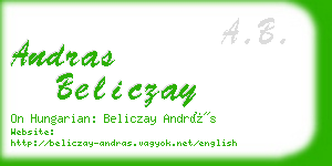 andras beliczay business card